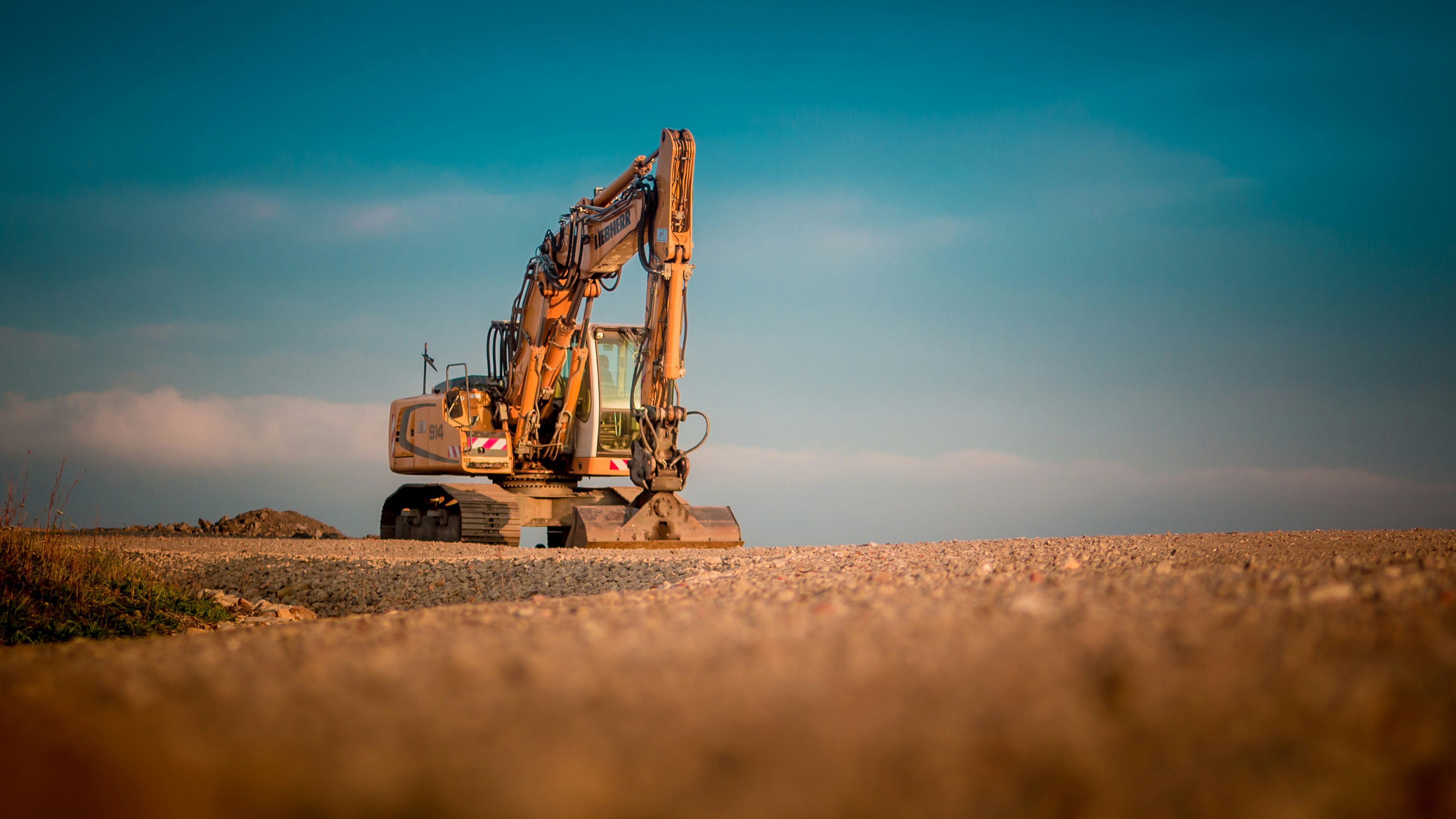 Bulldozer grading land for residential development